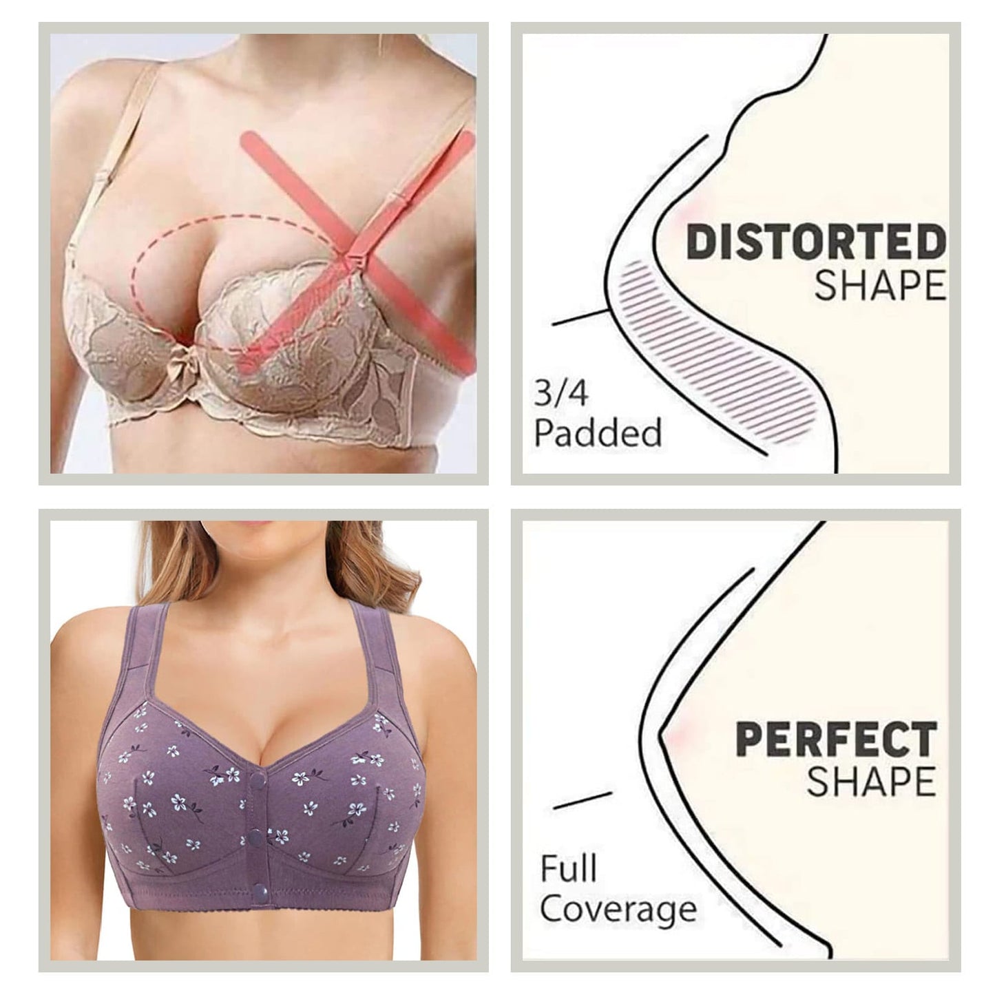 Daisy Comfort Bra - Comfortable & Convenient Front Button Bra - Up to 70% OFF