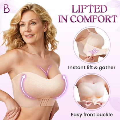 BreezyPush - Non-Slip Comfort Strapless Push-Up Bra with Front Buckle - Up to 70% OFF