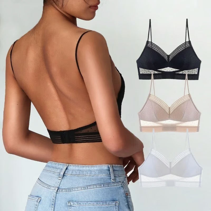 Low Back Wireless Lifting Lace Bra - Up to 70% OFF