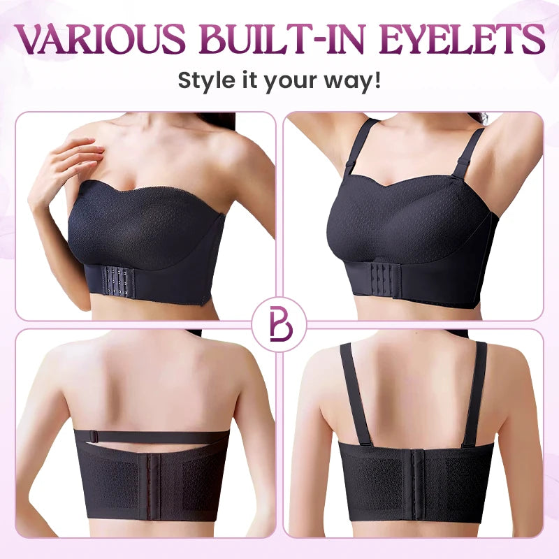 BreezyPush - Non-Slip Comfort Strapless Push-Up Bra with Front Buckle - Up to 70% OFF