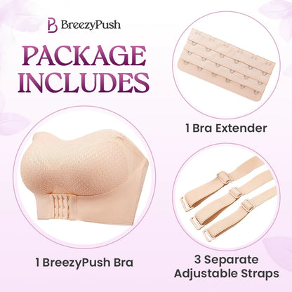 BreezyPush - Non-Slip Comfort Strapless Push-Up Bra with Front Buckle - Up to 70% OFF